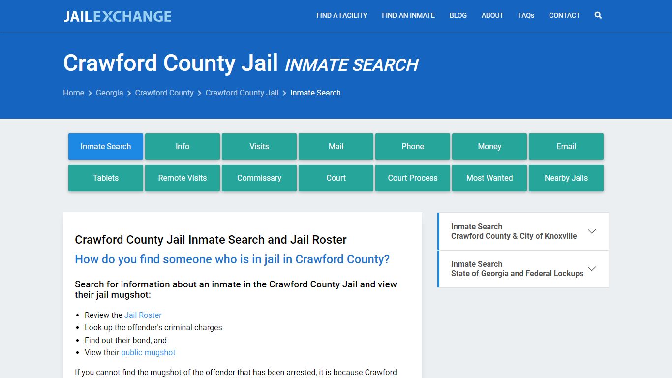 Inmate Search: Roster & Mugshots - Crawford County Jail, GA